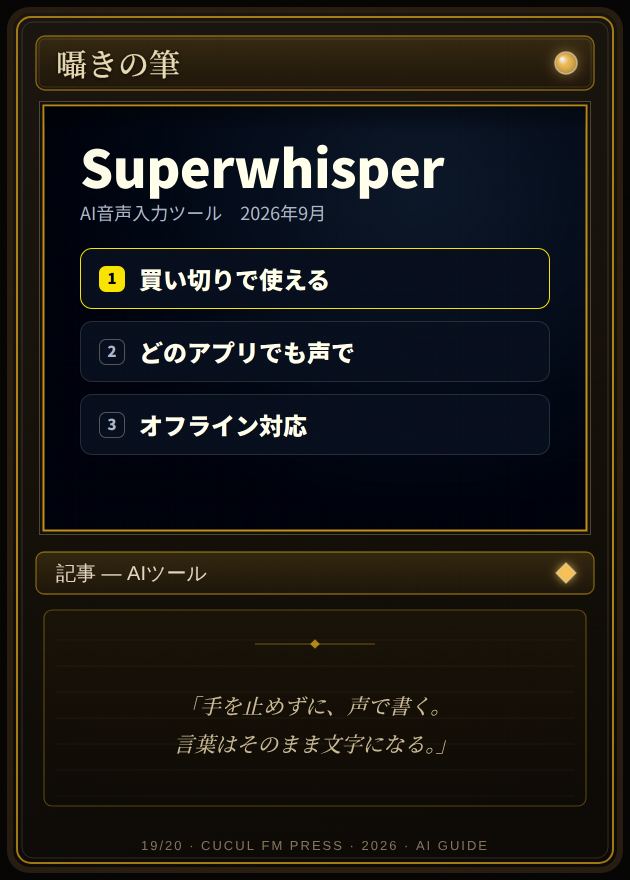 AI音声入力ツールSuperwhisper(カード)