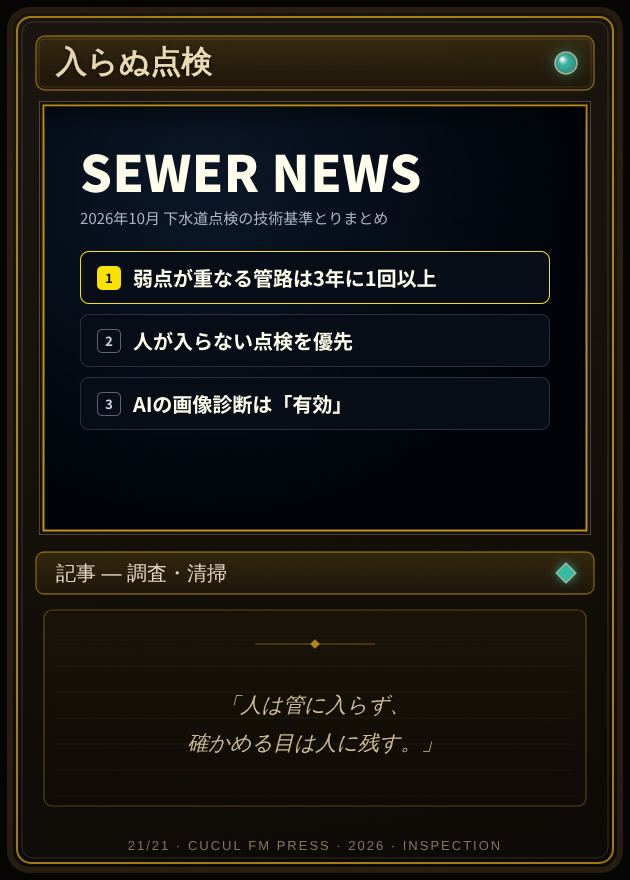 下水道点検の技術基準とりまとめ(カード)