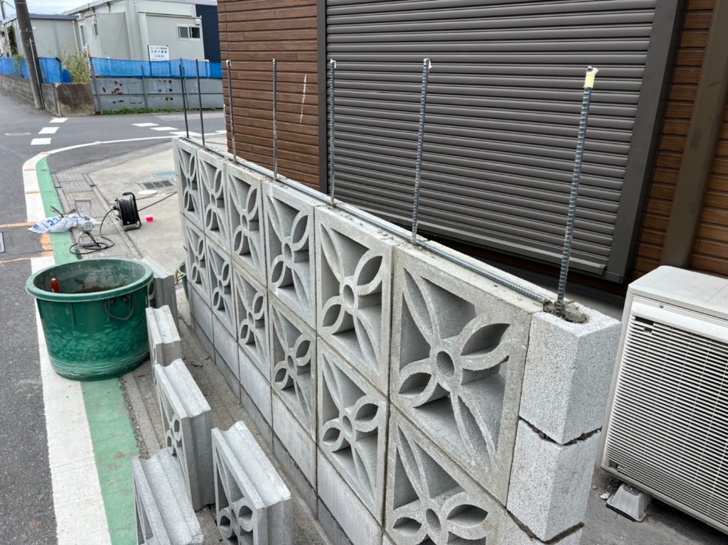 花ブロック塀施工